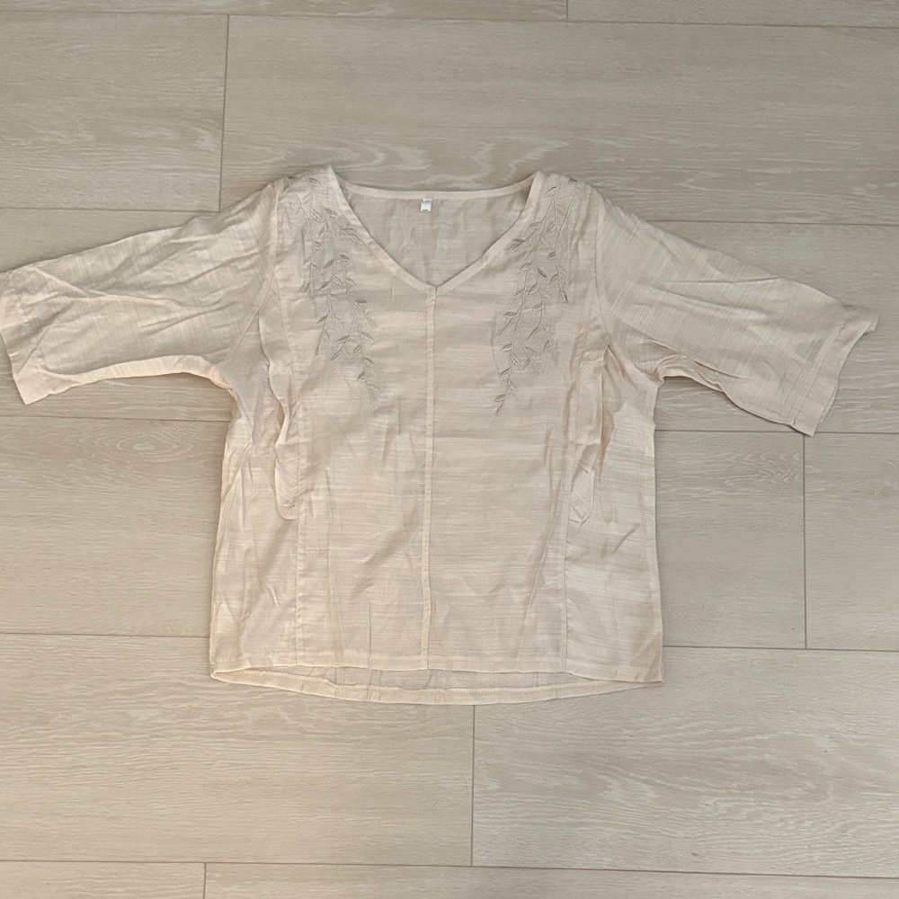 3/$10 Kids Cream V-Neck Blouse